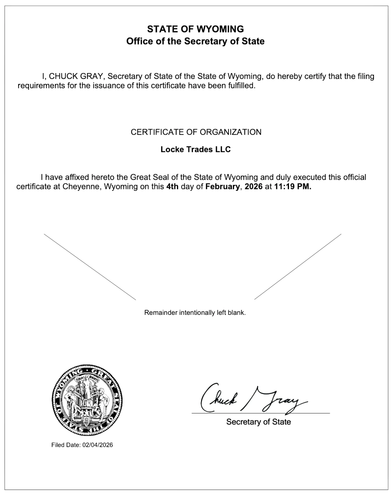 Articles of Incorporation